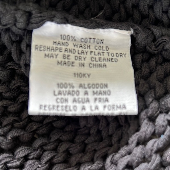 Eileen Fisher chunky cotton knit black sweater tank - Picture 3 of 4